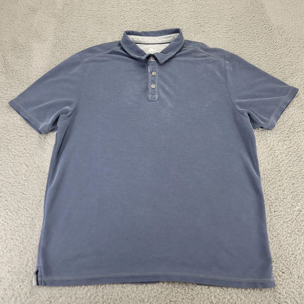 Tommy Bahama Shirt Mens XL Blue‎ Mesh Polo Golf Outdoors Stretch Short Sleeve